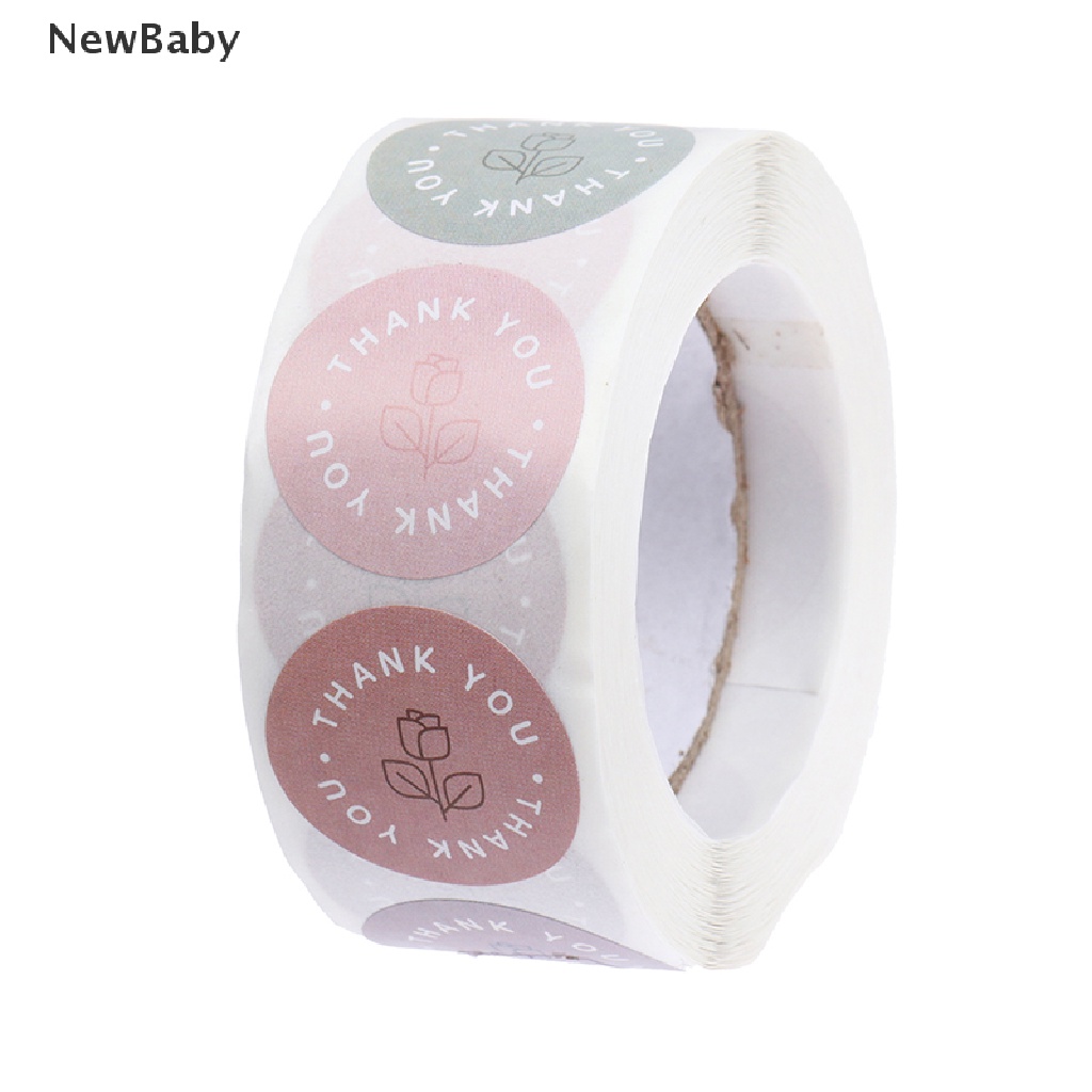 Newbaby 500pcs Stiker Label Motif Tulisan Thank You Gaya Retro