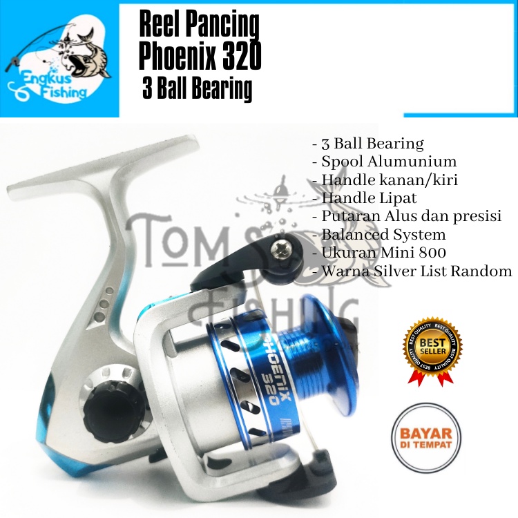 Reel Pancing Phoenix 320 Spool Alumunium (3 Bearing) Murah - Engkus Fishing