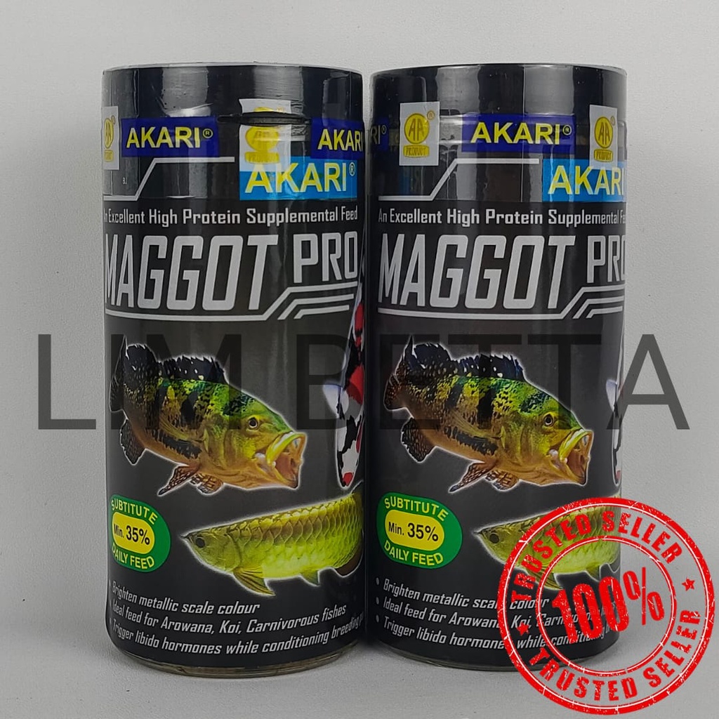 (BOTOL) AKARI MAGGOT PRO 40 GRAM / MAKANAN IKAN KOI DAN PREDATOR