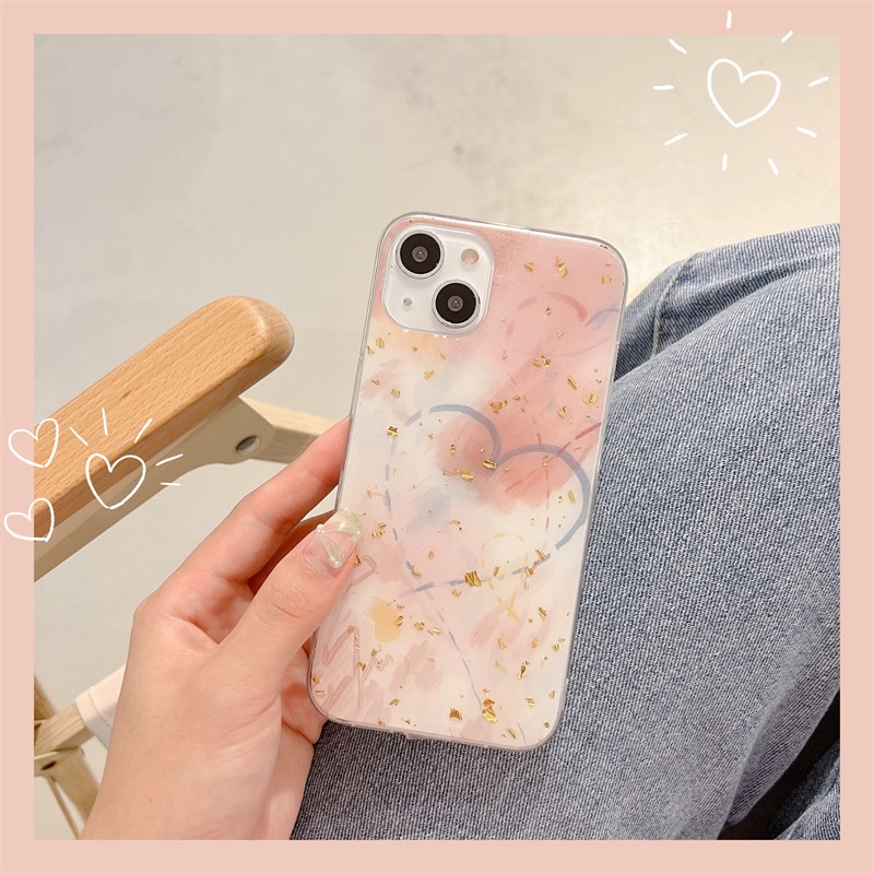 Soft Case Motif Graffiti Warna Pink Untuk iPhone 13 12 11 Pro MAX