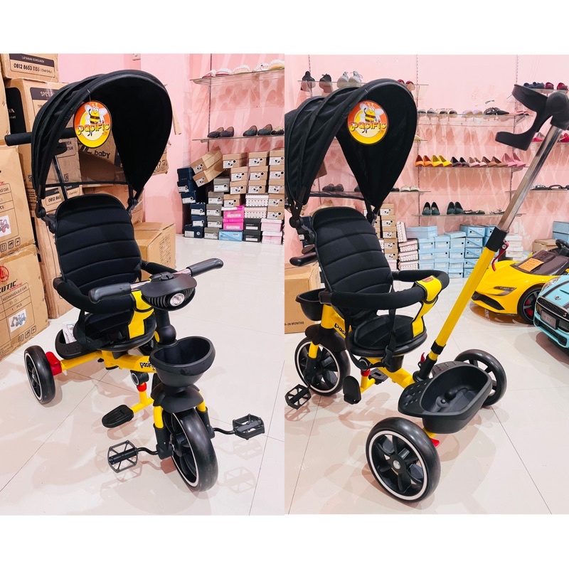 Sepeda Anak Roda Tiga Premium Stroller Merk Pacific PC 8018-1