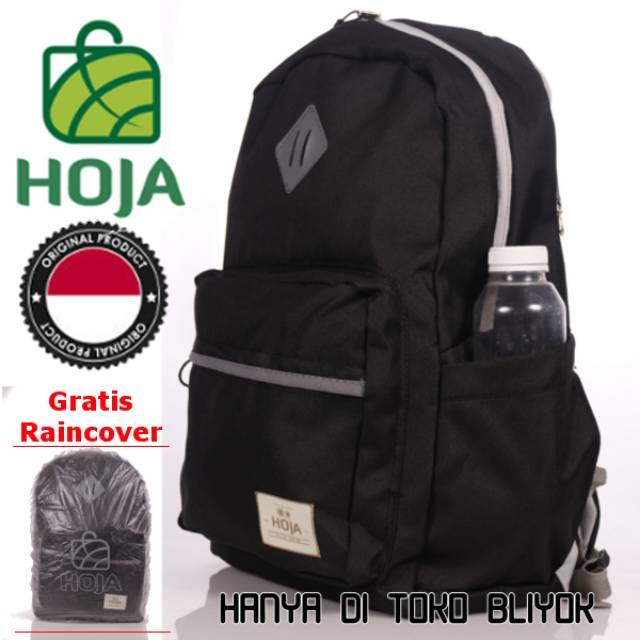 HOJA Tas Ransel Backpack Laptop Sekolah Murah + Raincover - VL4 Black