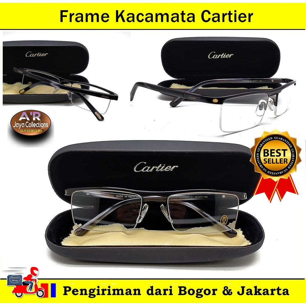Frame Kacamata Cartier 8100815 semi rimless frame