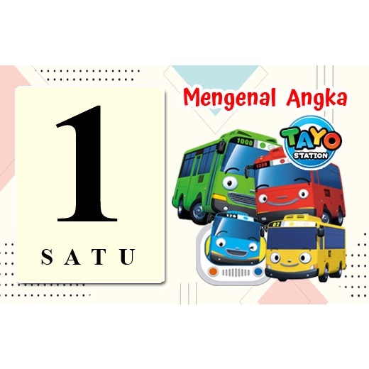 Flashcard Anak Belajar Angka - GAMBAR BUS TAYO