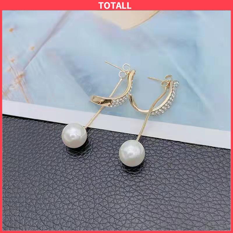 COD Anting Mutiara Berlian Elegan Anting Fashion Sederhana-Totall