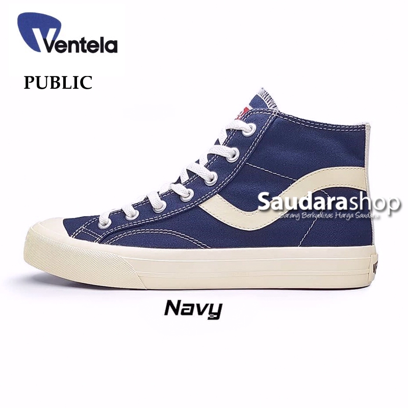 Sepatu Ventela Public Dark Navy High / Ventela Public High Dark Navy / Ventela Public Navy TInggi