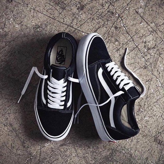 Sepatu Vans Impor Oldskool Black White Sneakers Pria Hitam Putih Kado Hadiah Sekolah Kuliah Kerja