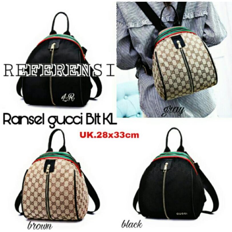 tas wanita cantik terbaru dan termurah Ransel gucci Bulat KL  bhn kanvas import