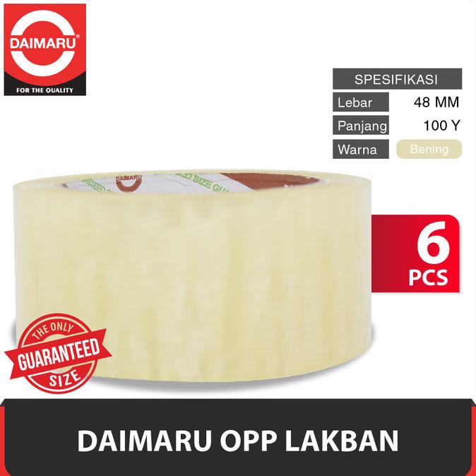 

[Paket 1 Slop Isi 6Pcs] Daimaru Opp Lakban Bening 48 Mm X 100 Yard Terbaru