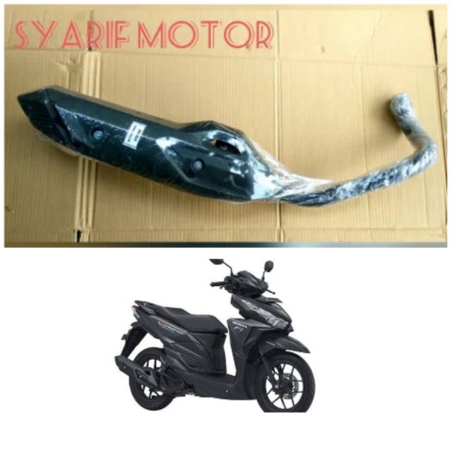 Knalpot bobokan racing honda vario 125-150 led plus cover knalpot