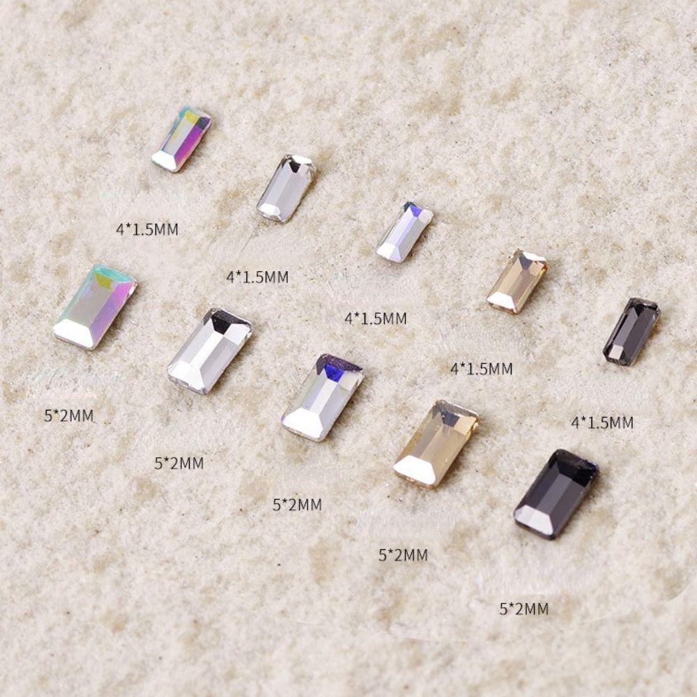 AUGUSTINA Agustina Kuku Flat Bottom Charms Flash Shiny Nail Ornaments Shaped Drill Nail Salon DIY Bahan Kuku Dekorasi Kuku 3D