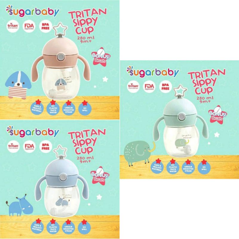 Botol Minum Sedotan Anak Sugarbaby Tritan Sippy Cup Star