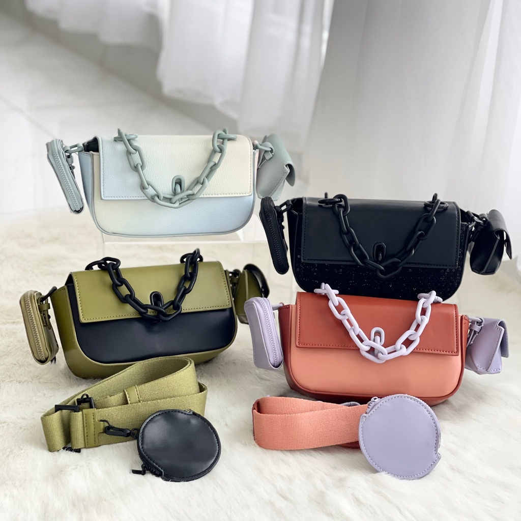 BAG CK WREN ACRYLIC CHAIN HANDLE 1354 TAS SELEMPANG WANITA MURAH