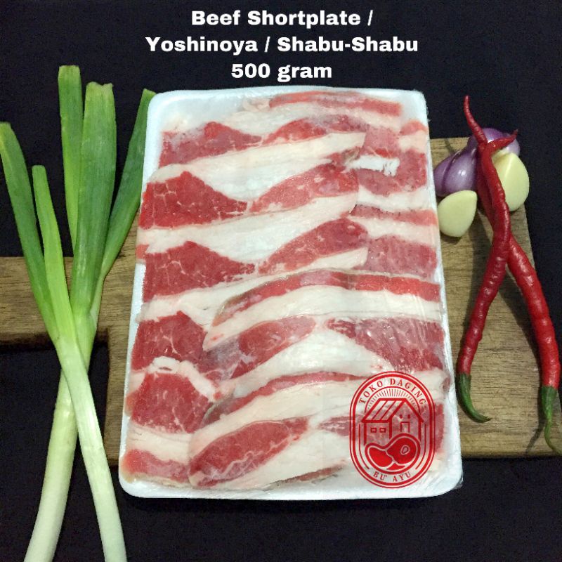 

Daging Sapi Slice Beef Yoshinoya / Shortplate US / Shabu-shabu 500 gram
