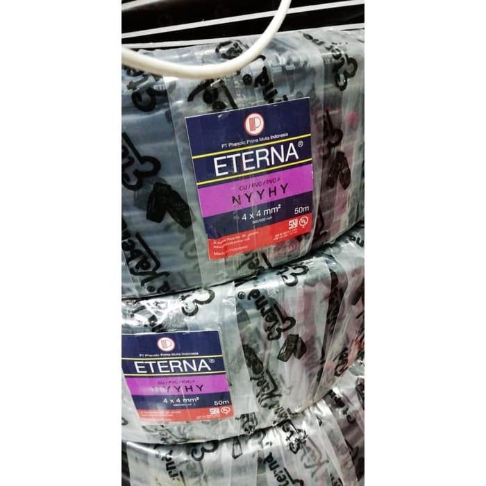 Kabel Listrik Serabut Hitam NYYHY 4 x 4 4x4 Eterna (Meteran) Kabel NYYHY 4 x 4mm 4x4mm 4 x 4 mm Eter