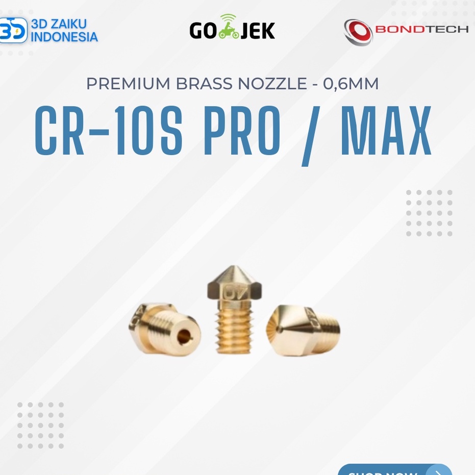 Original Bondtech CR-10S PRO / MAX Premium Brass Nozzle 0,6 mm