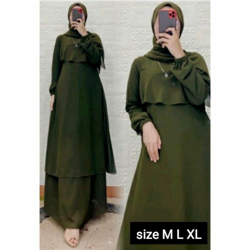 Baju Gamis Wanita Terbaru Abstrak Rompi Fashion Muslim Model Terbaru Lebaran 2022 Gamis Ceruty Babyd