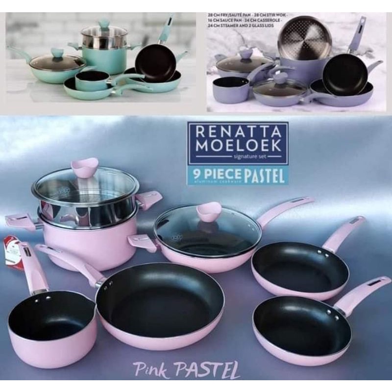 Panci Supra 9pcs cookware set new pastel
