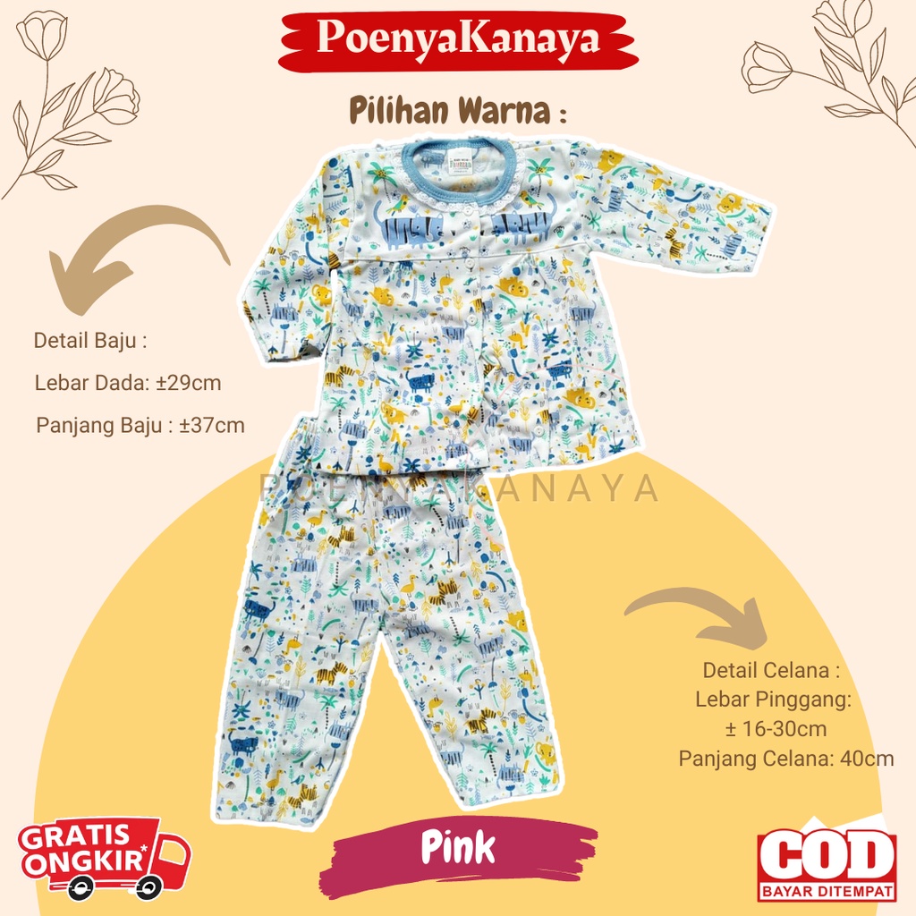 Setelan Baju Bayi Piyama Bayi Panjang Perempuan Flamingo Fauzan 6-18 bln SPY106