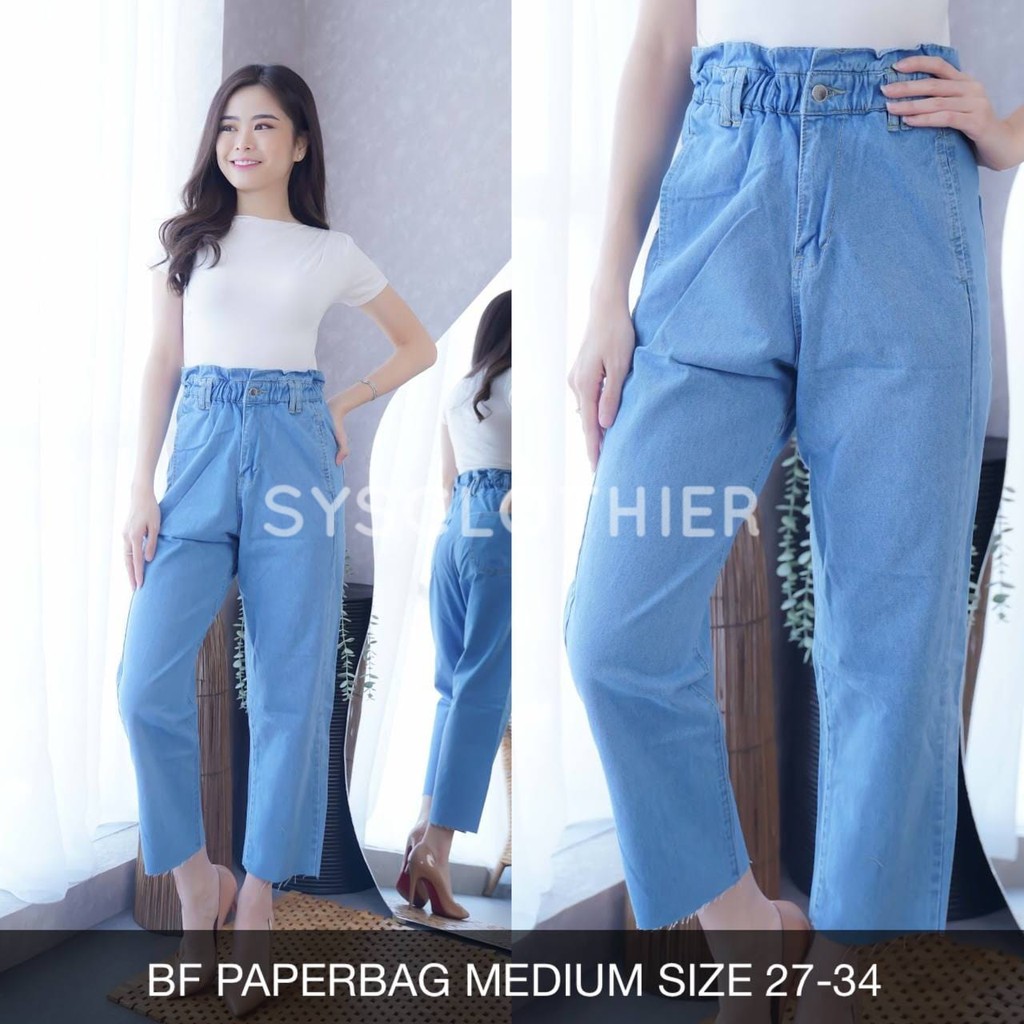 CELANA JEANS WANITA BF PAPERBAG -SYS CLOTHIER