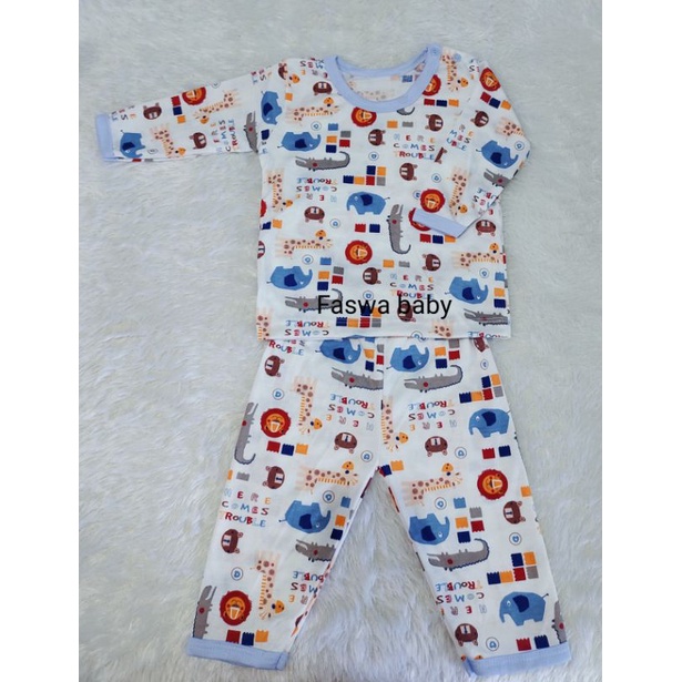 Setelan Panjang Shaqueen Print SNI / Setelan Baju Anak Bayi 6 - 12 Bulan