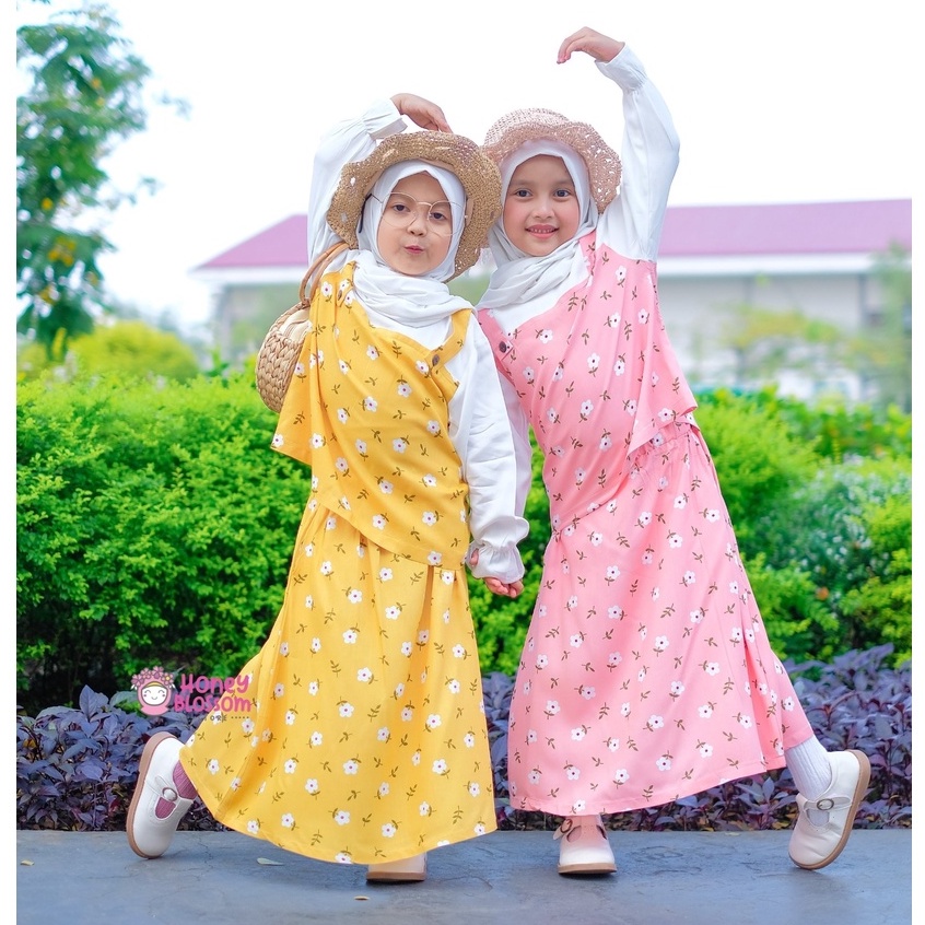 HoneyBlossom - baju muslim anak perempuan / baju muslim anak 1,2, 3,4,5 tahun alyssa series