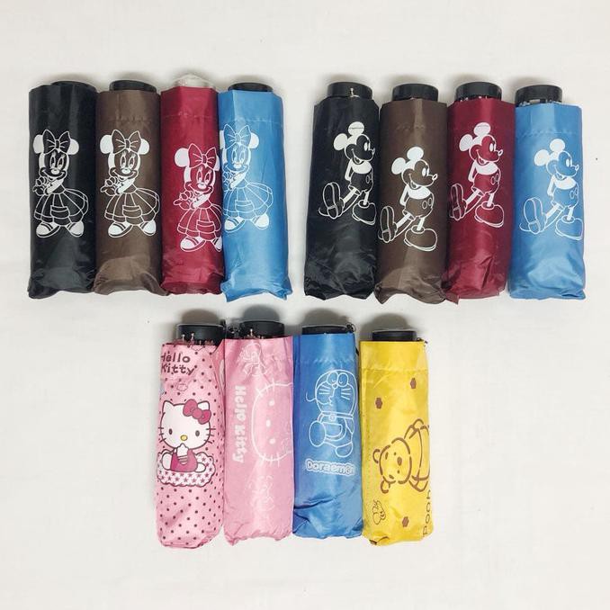PREMIUM  Payung lipat 5 mix / payung disney / payung karakter - Winni the Pooh