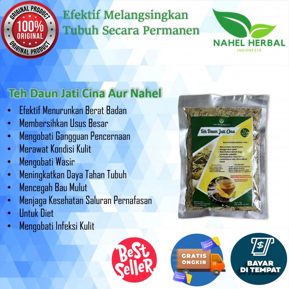 Teh Pelangsing Pengecil Perut Buncit Nahel Original - Obat Diet Penurun Berat Badan Daun Jati Cina -