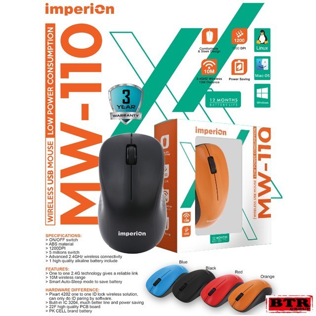 Imperion MW-110 Wireless USB Mouse - MW110 Office