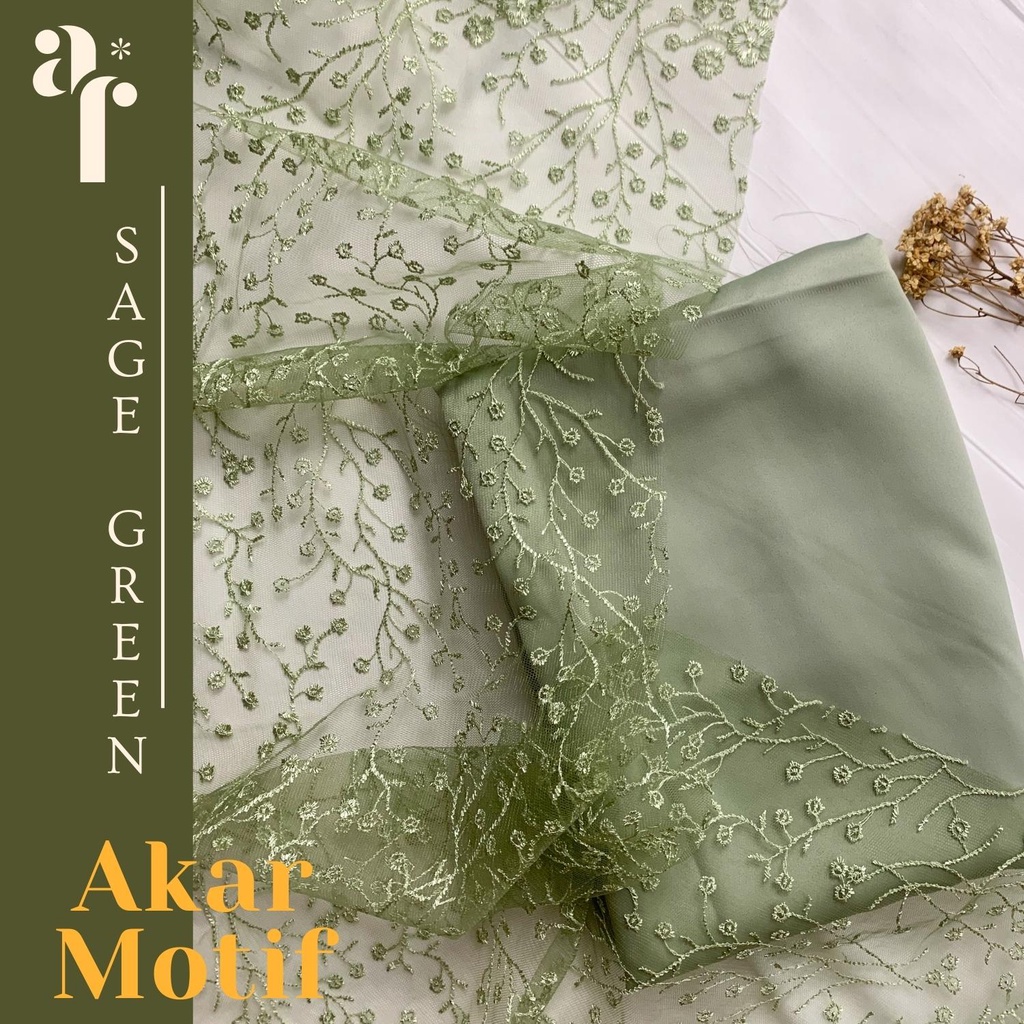 ½ meter Kain Brukat Premium Akar Motif / Brokat Tile Prancis (Bahan Modern Kebaya, Hijab, Seragam, Bridesmaid)