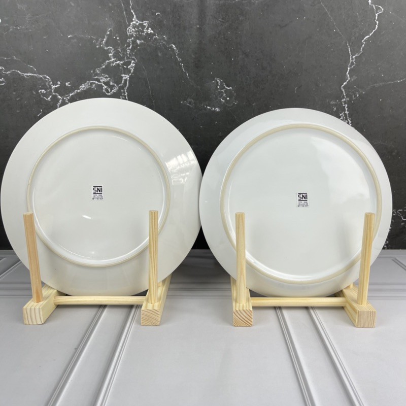 Platerie Set Of 2: Piring Keramik Salad Plate 21.5/20Cm Platinum White Gloss-2