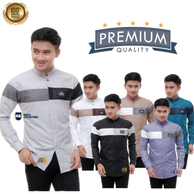 Baju Koko Pria Dewasa Lengan Panjang Original Alqorni | Baju Koko Hadroh Putih | Baju Koko Terbaru