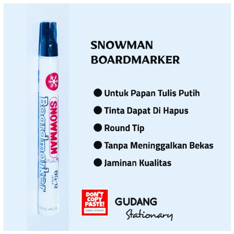 Spidol Whiteboard Marker SNOWMAN Hitam [ 1 Pcs ]