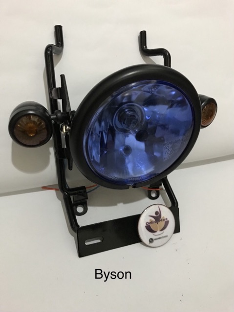 lampu cb bulat variasi byson plus breket hitam plus lampu sen