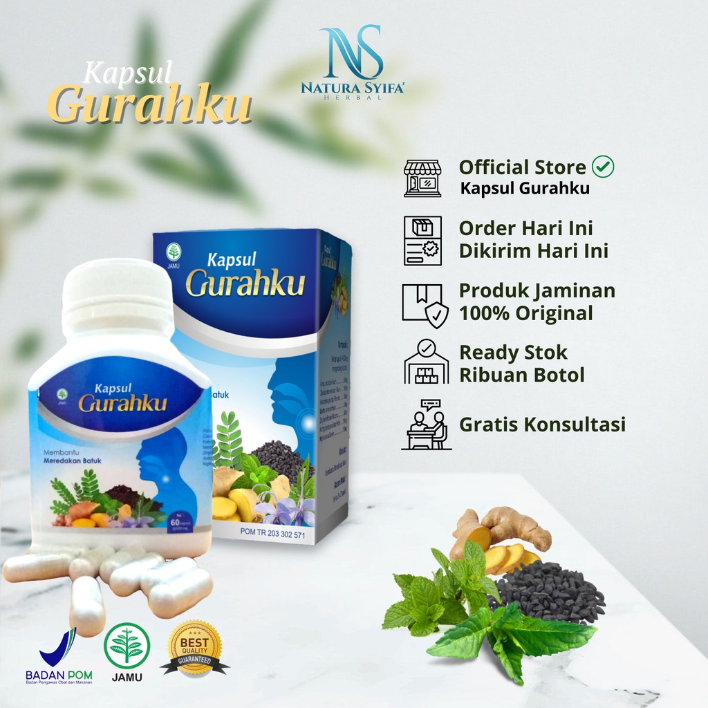 Jual Natura Syifa Herbal Kapsul Herbal Gurah Atasi Batuk Berdahak Gangguan Pernafasan 8631