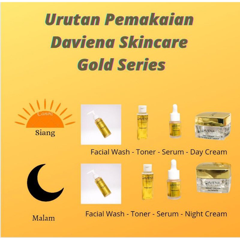 (Pusat Jawa)Daviena Skincare|GOLD SERIES|PEMUTIH WAJAH BPOM DAVIENA SKINCARE|DAVINA SKINCARE
