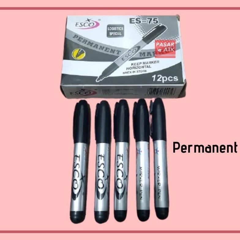 Spidol Hitam Permanen / permanent marker black ESCO ES-75