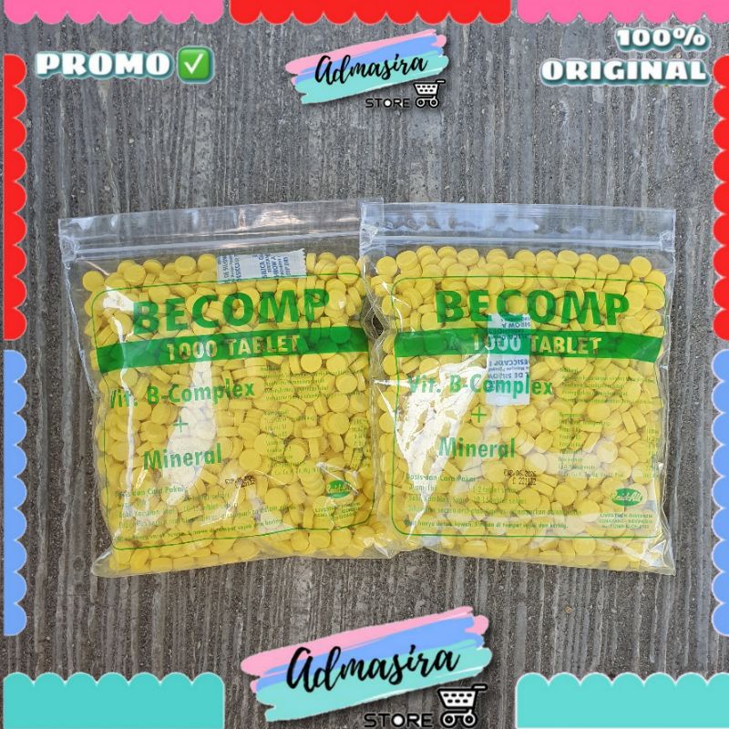 Jual BECOMP Vitamin B Komplek 1000 Tablet Plus Mineral | Shopee Indonesia