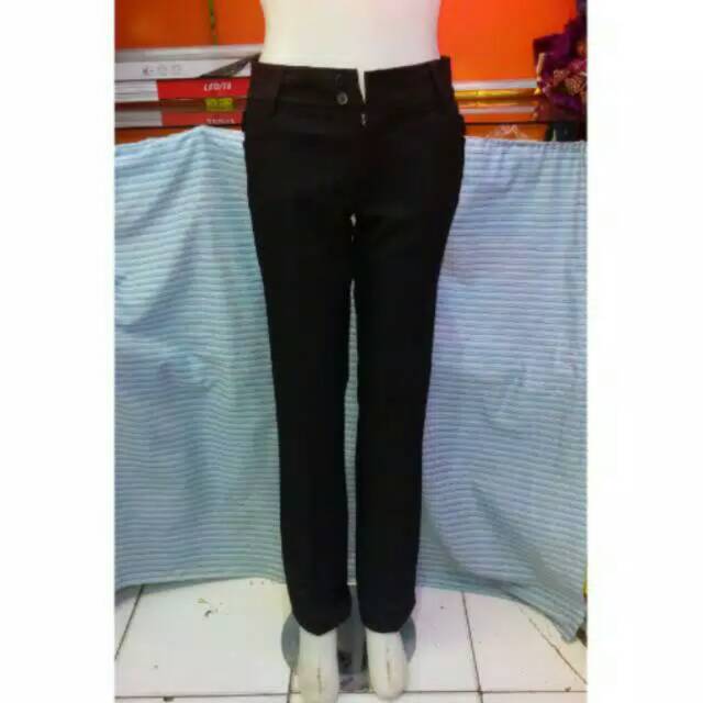 Celana Panjang Pria Wanita Unisex Chino Pants Kerja Slimfit Cowok Hitam Abu