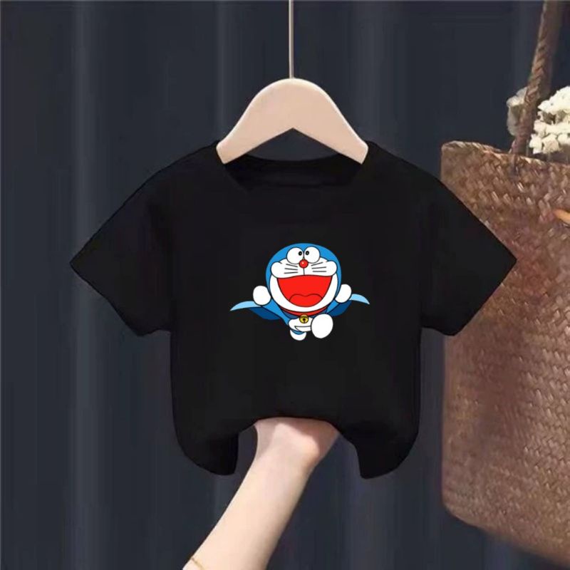 Kaos Anak Doraemon Baju Oblong Anak Unisex Cowo Cewek Kaos Anak Usia 2 sampai 10thn