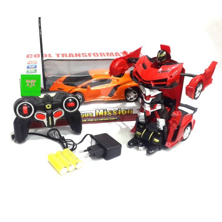 PROMO NEW MAINAN REMOTE CONTROL LAMBORGHINI TRANSFORMER CAR RC CHARGER/MAINAN MOBIL JADI ROBOT