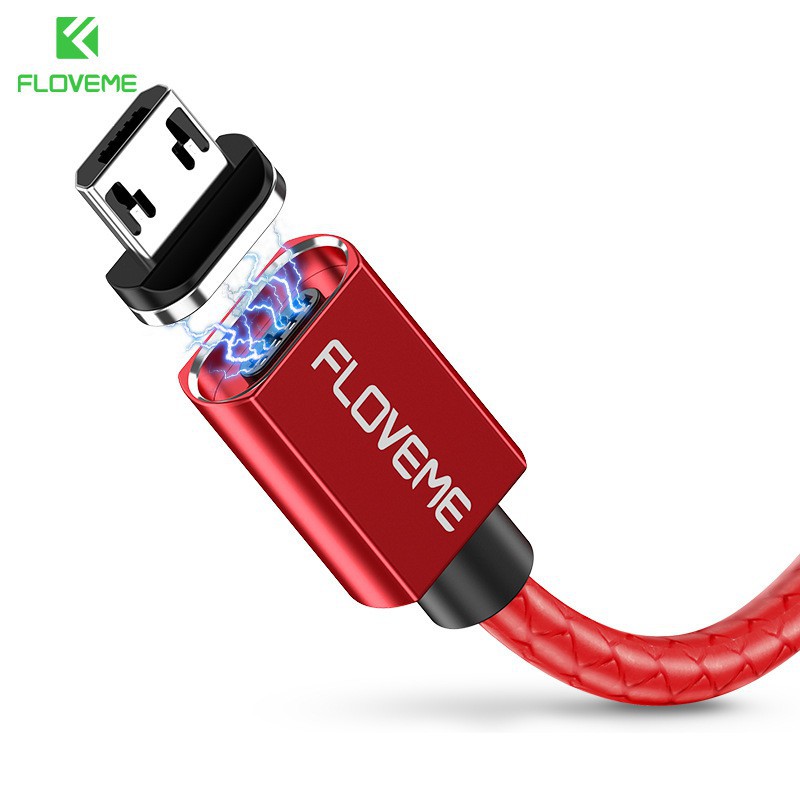 Floveme Kabel Data Charger Magnetik 3A untuk iPhone / Android / Tipe C