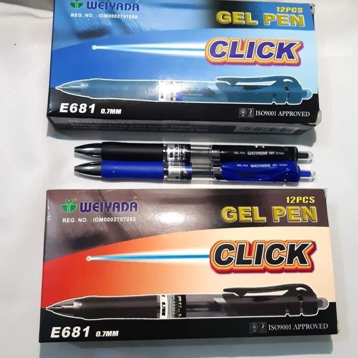 

Pulpen Gel Weiyada E681 / Ballpoint / Bulpen Gel Hitam / Alat Tulis