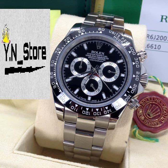 Jam Tangan Pria Rolex Daytona automatic shapire silver Grade AAA