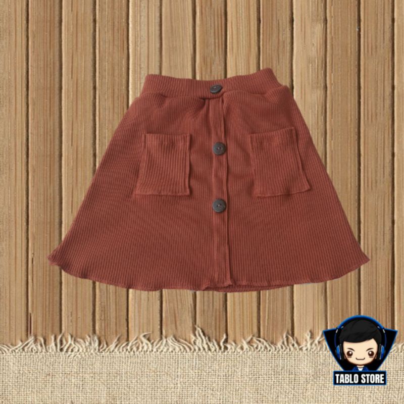 ROK MINI Raisa 1-4 Tahun ROK RIB ANAK Perempuan / Rok Knite / Rok Kancing Batok