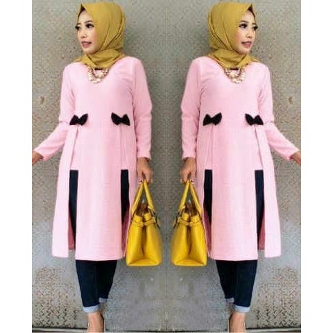 Dumma Tunik bahan Tosalie Crepe Import ori by ALILA Long Tunik High Quality Tunik kualitas Butik i