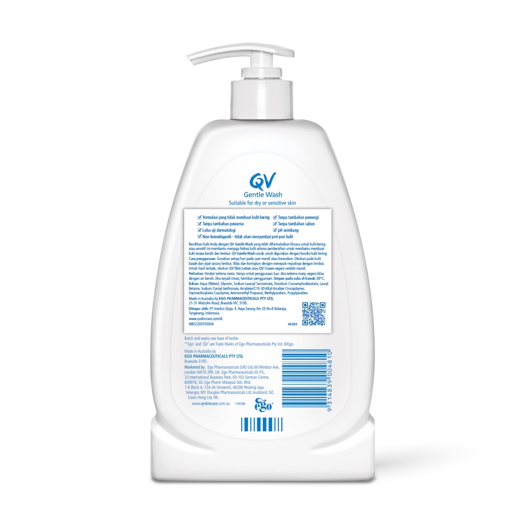 QV Gentle Wash 500 Gr 500Gr Gram EGO BPOM