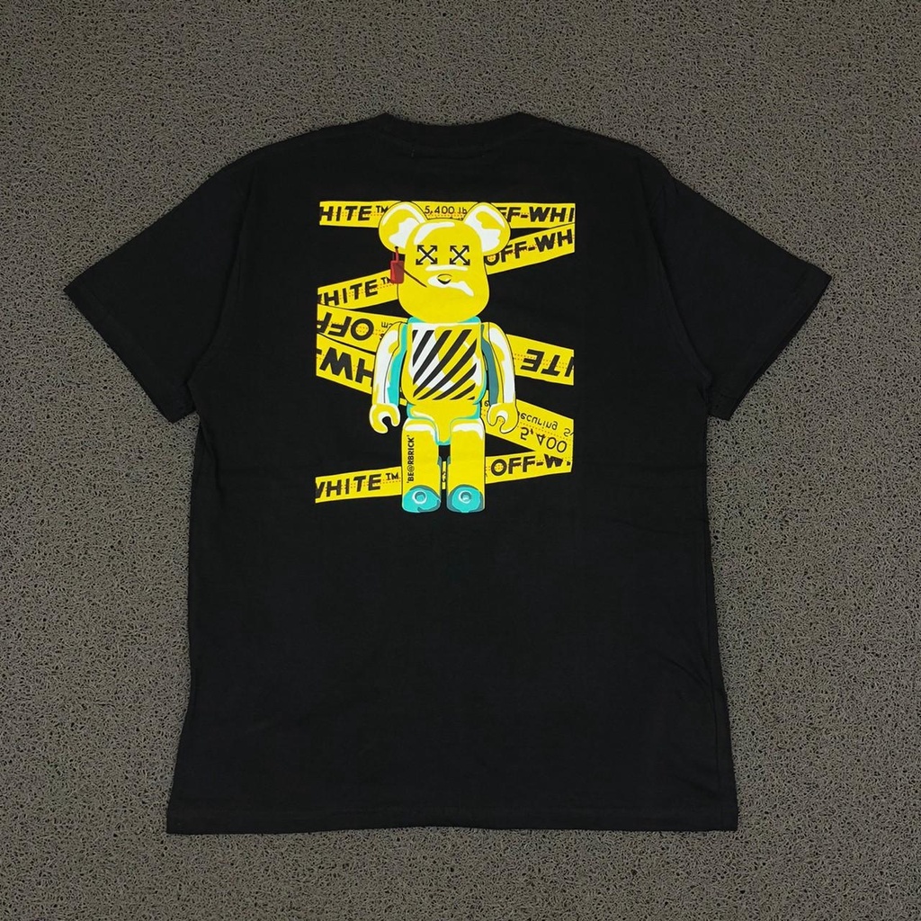 T SHIRT KAOS OFF WHITE X BEARBRICK ARROW HITAM PREMIUM AUTHENTIC BESTSELLER
