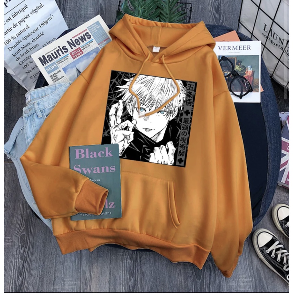 SATORU GOJO ILUTION ANIME Jumper Hoodie II Sweater Hoodie Anime II Sweter Oblong Topi Sz M - XL ( Pria &amp; Wanita / Anak &amp; Dewasa )