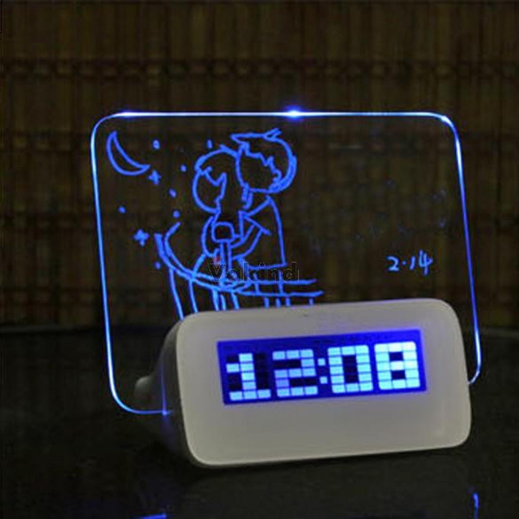 COD Jam LCD Display Alarm Clock Memo Board Jam Weker Digital Dengan papan Memo Jam Alarm Kamar Digital Jam Beker Jam Kamar Jam Meja